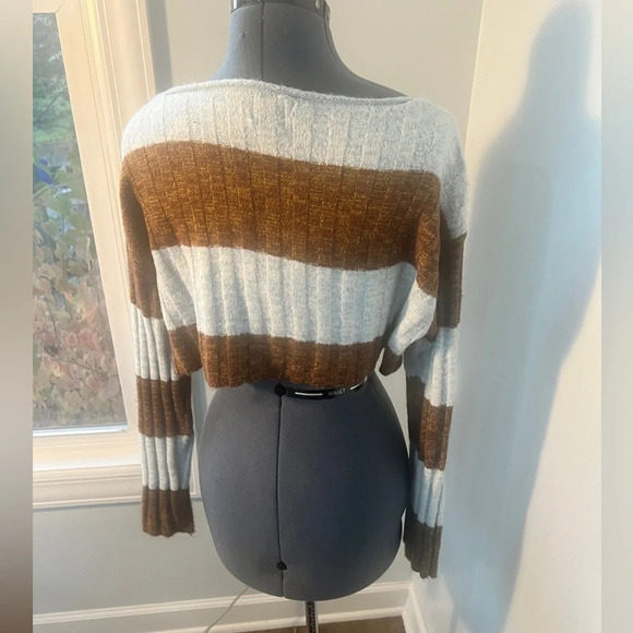 Urban Outfitters BDG Sz S slouchy long sleeve ribbed knit sweater ultra-cropped - Picture 9 of 14
